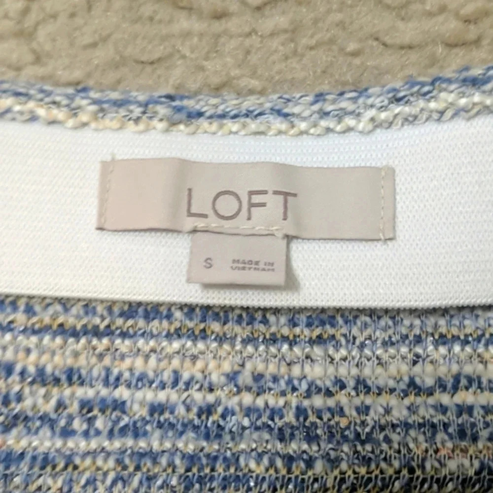 LOFT Striped Tweed Boucle Pocket Flippy Circle Skirt, Size S - Picture 11 of 13